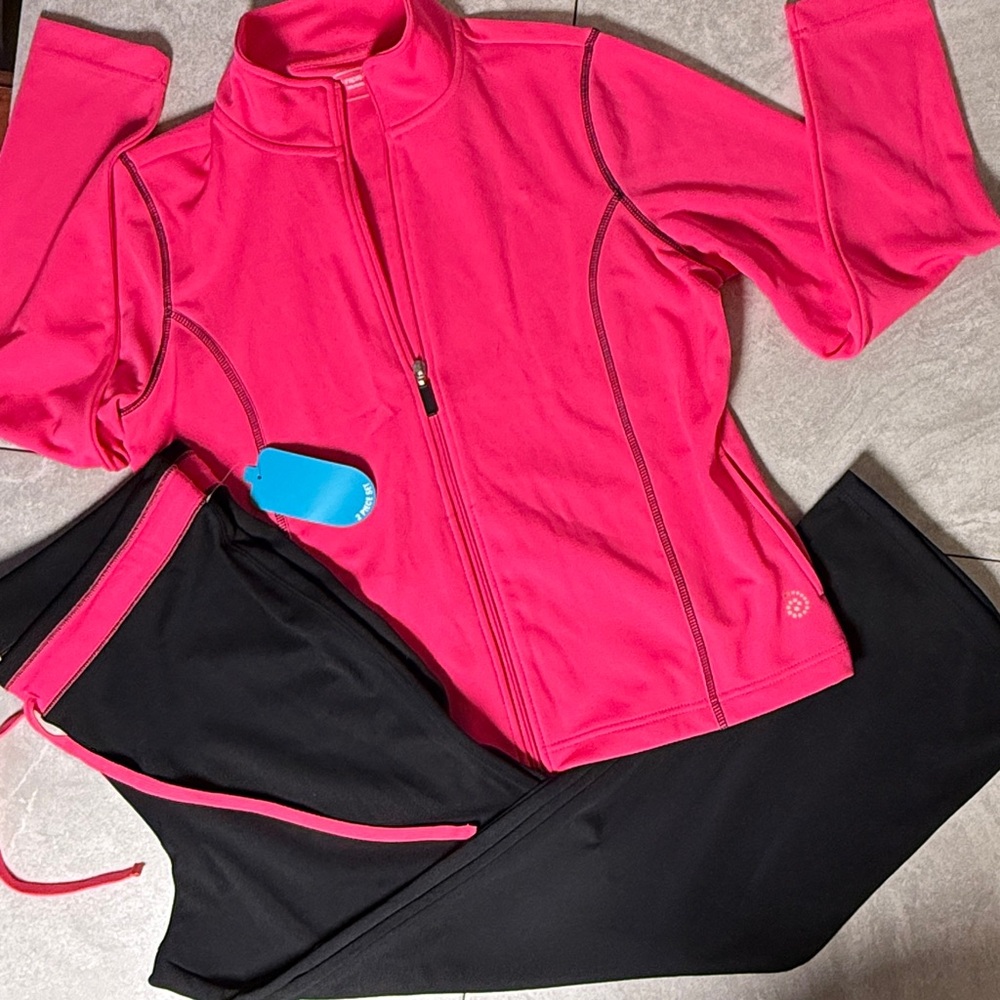 Retro Power Pink and Black Be Inspired Activewear Set NWOT